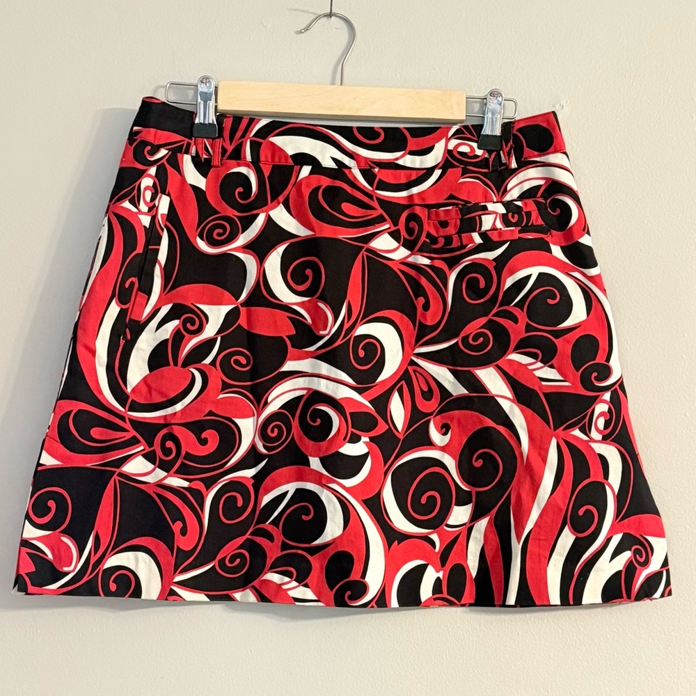 Sport Haley Red Black White Swirl Golf Skort